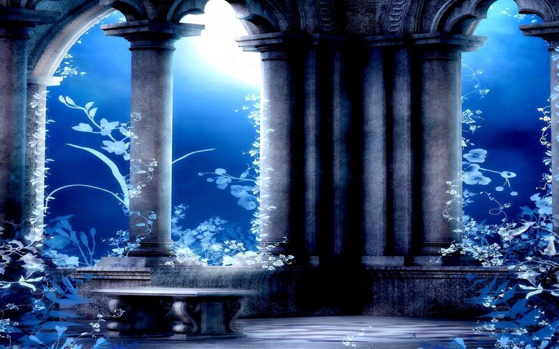Ancient Stone Pillars — Blue