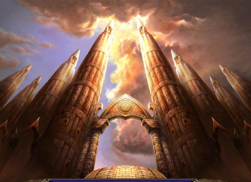 Ancient Stone Pillars — Brown, Dramatic