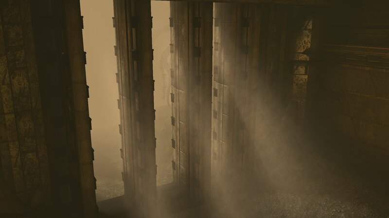 Ancient Stone Pillars — Brown, Mysterious