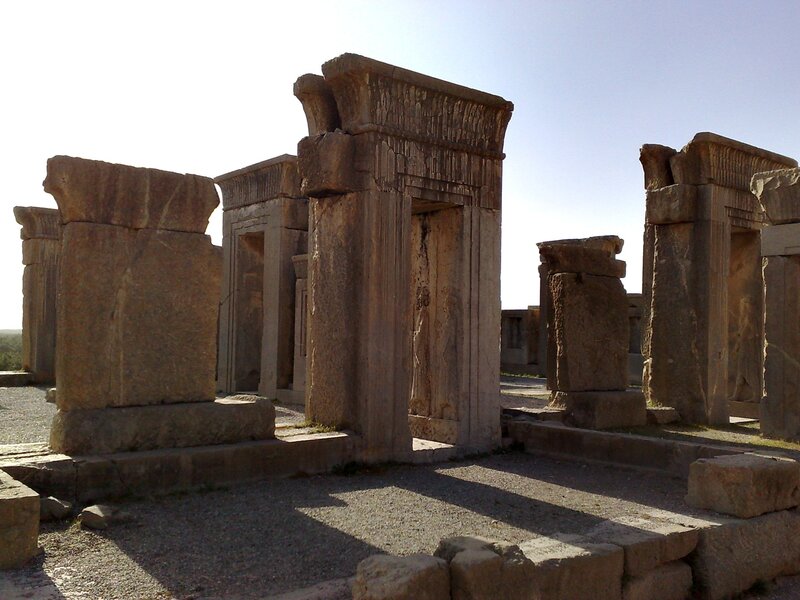 Ancient Stone Pillars — Brown, Serene, Afternoon