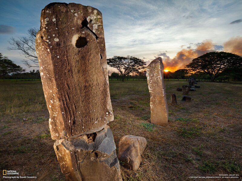 Ancient Stone Pillars — Brown, Serene, Sunrise