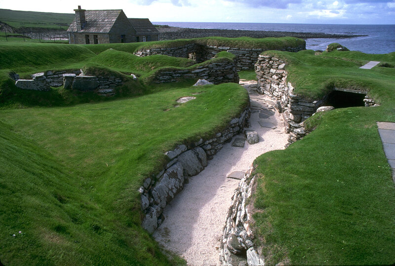 Ancient stone ruins by the sea