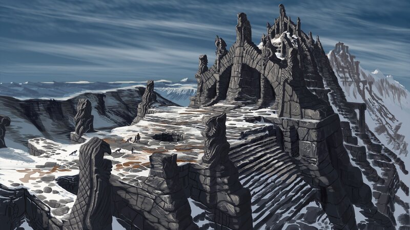 Ancient Stone Ruins — Gray, Dramatic, Winter