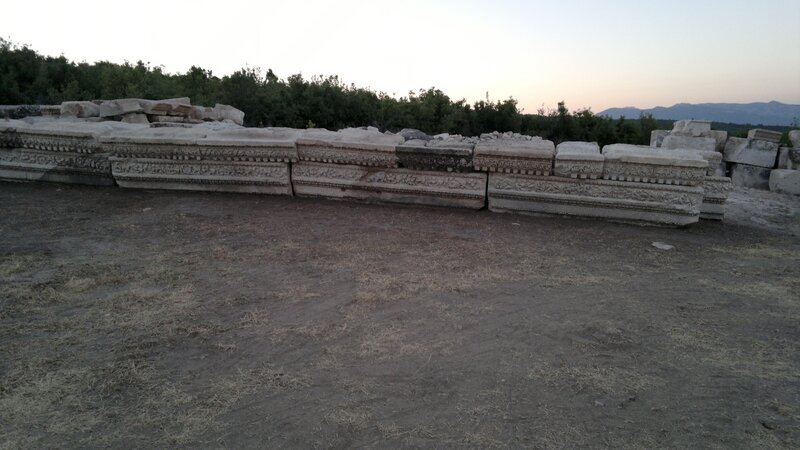 Ancient Stone Ruins — Gray, Serene, Sunset, Photograph