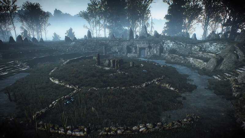 Ancient Stone Ruins — Green, Mysterious