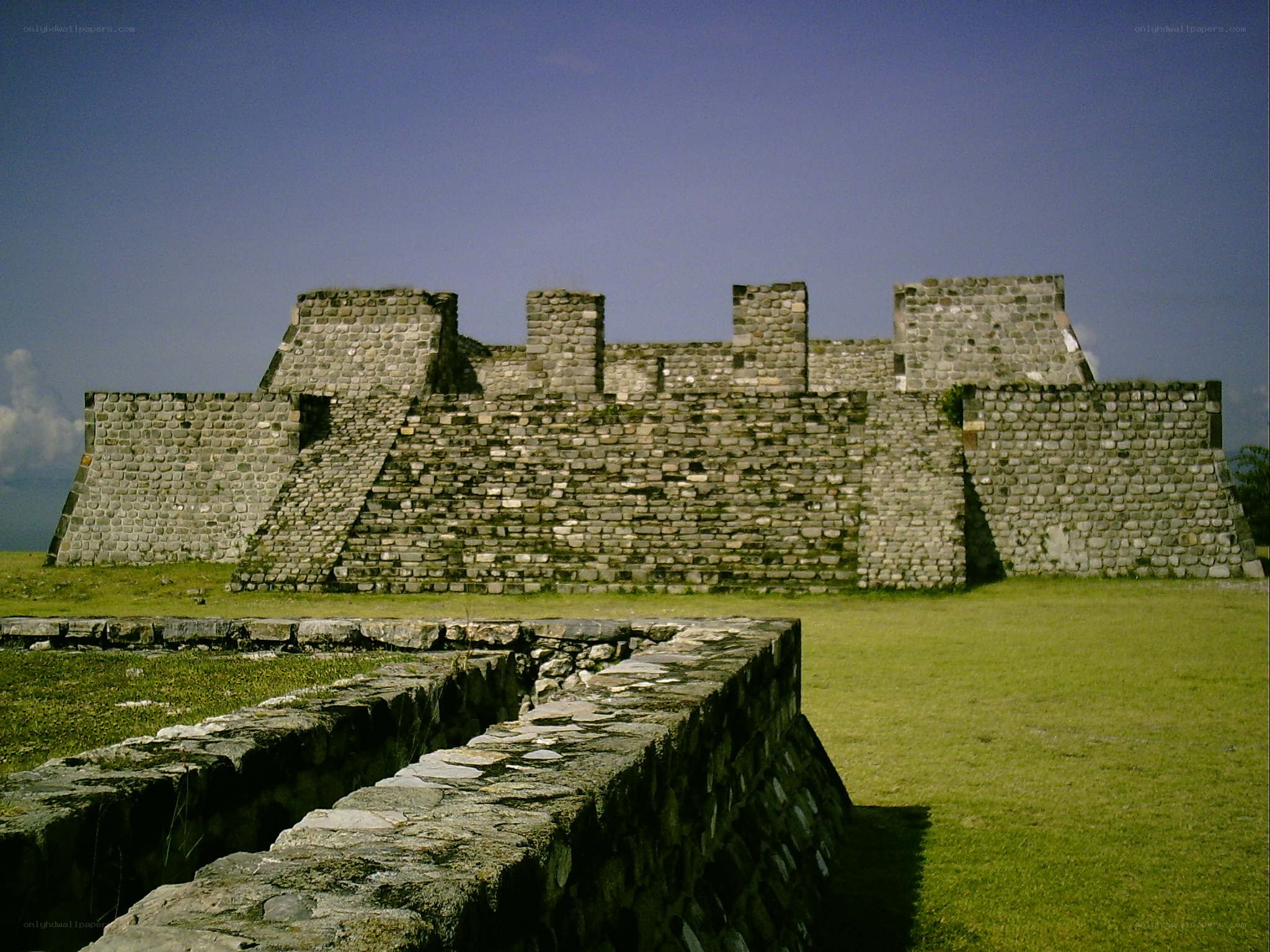 ancient stone ruins in a field