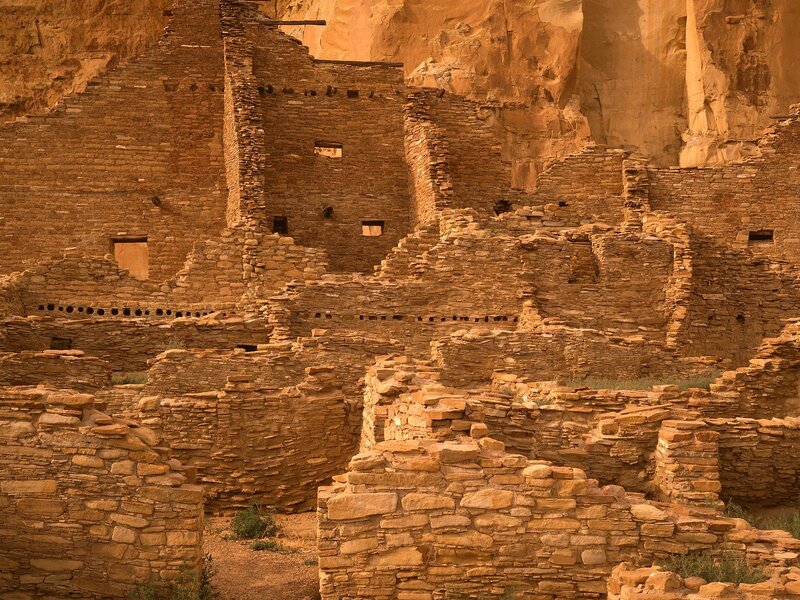 Ancient stone ruins in canyon