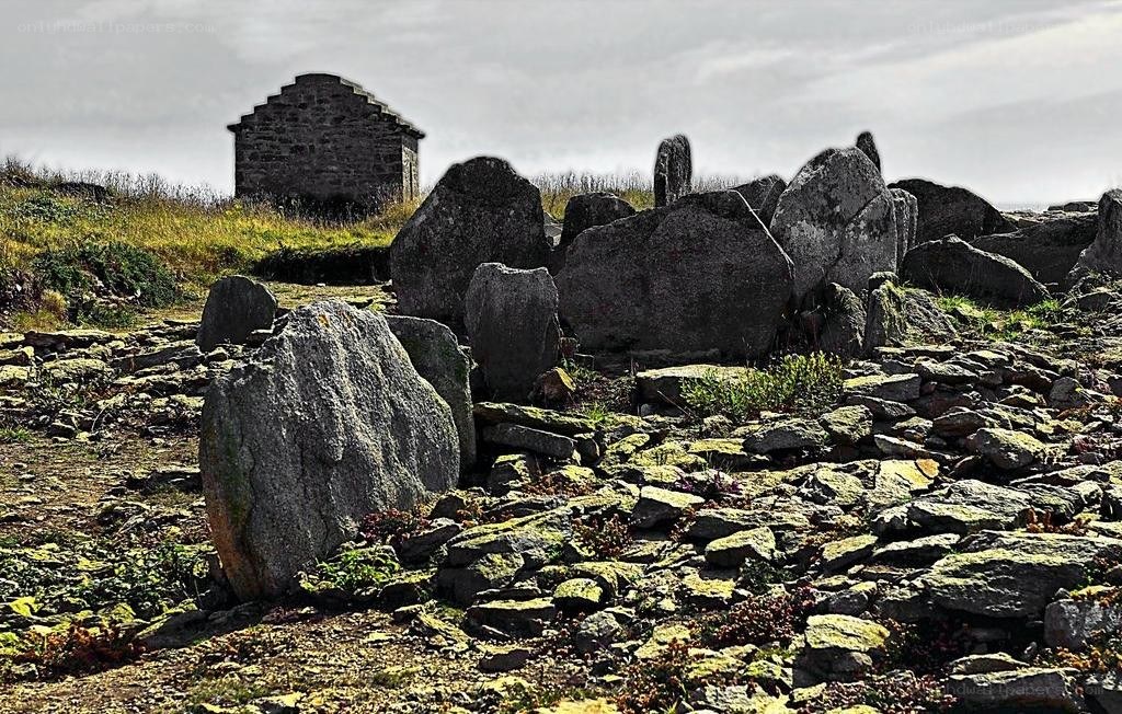 Ancient stone ruins on a hill