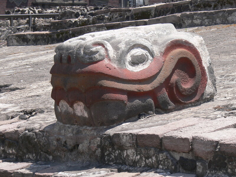 ancient stone serpent head