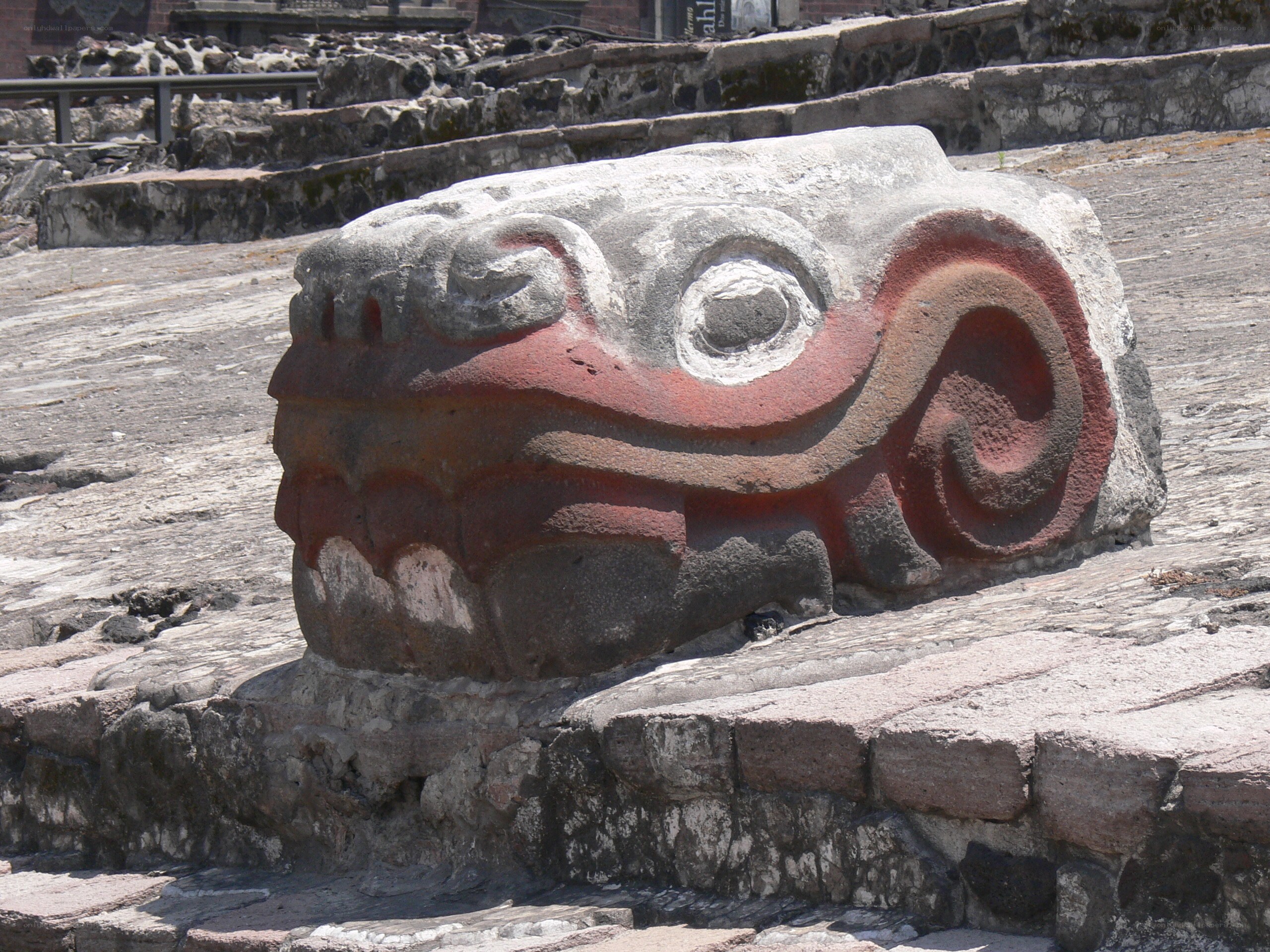 ancient stone serpent head