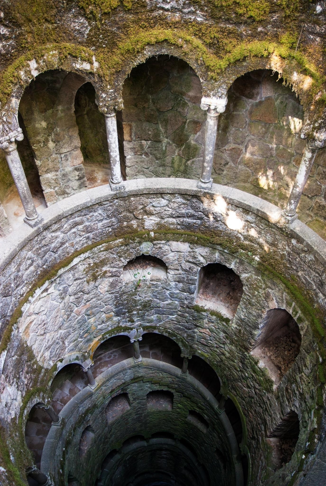 ancient stone spiral staircase