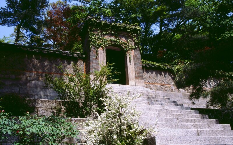 ancient stone staircase entrance