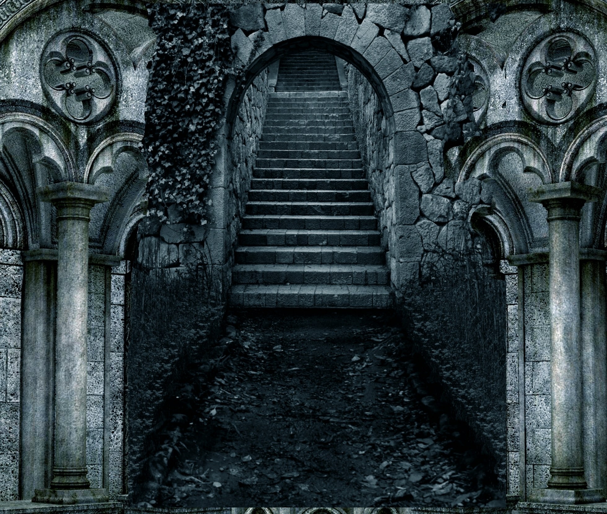 ancient stone staircase