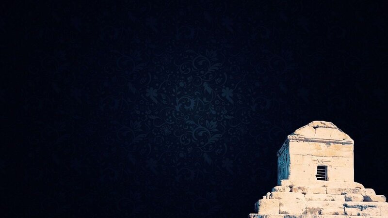 ancient stone structure at night