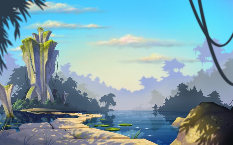 Ancient Stone Structure — Blue