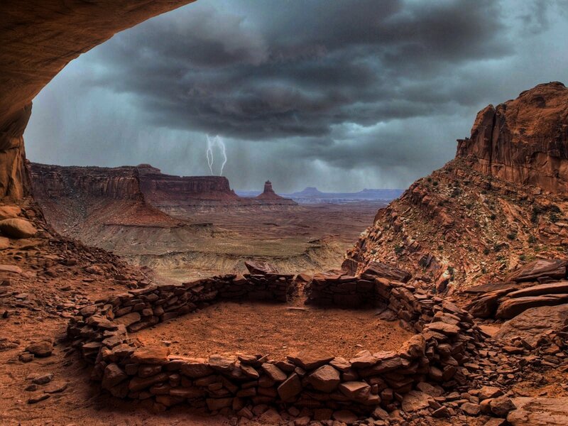 Ancient Stone Structure — Brown, Dramatic, Afternoon, Photograph
