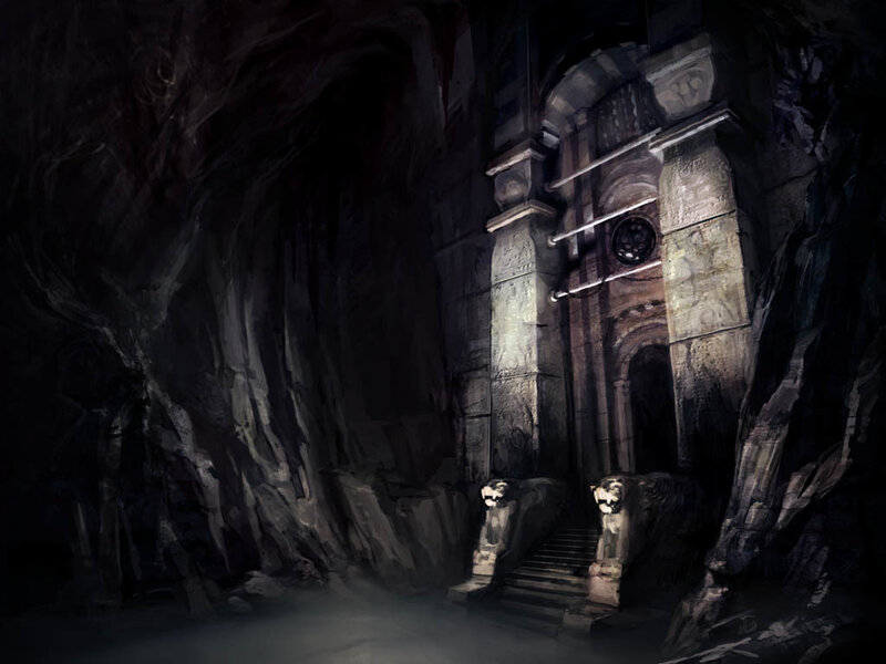 Ancient Stone Temple — Black