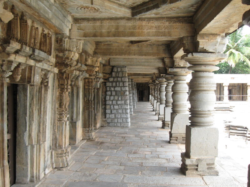 ancient stone temple corridor