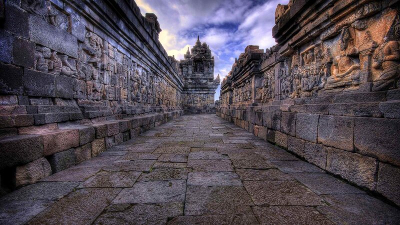 Ancient Stone Temple — Gray, Dramatic