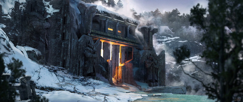 Ancient Stone Temple — Gray, Dramatic, Winter