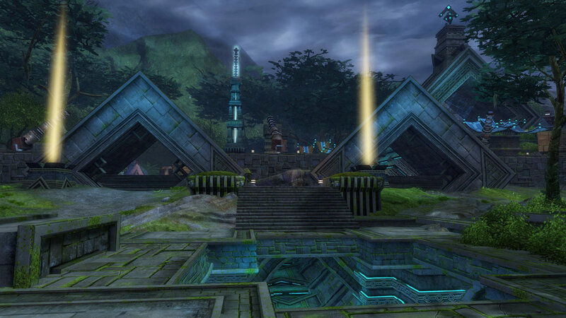 Ancient Stone Temple — Gray, Mysterious, Night