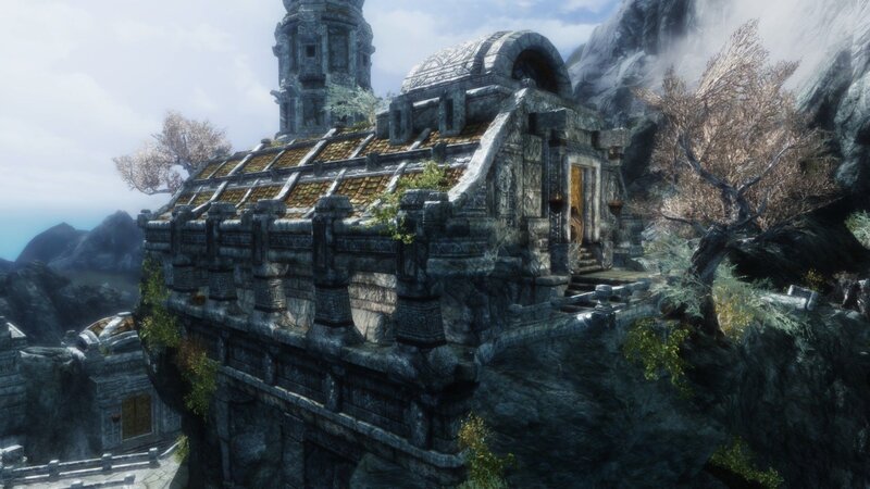 ancient stone temple on cliff