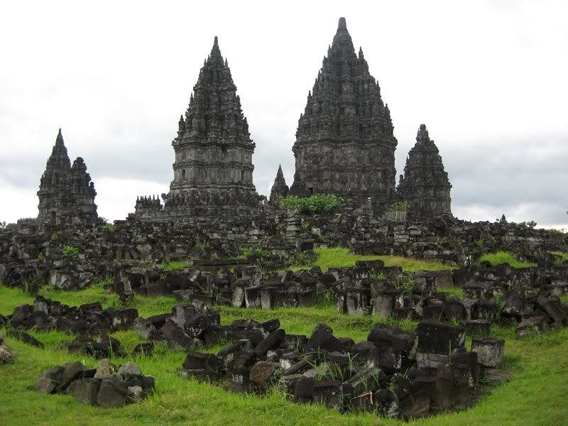 Ancient Stone Temple Ruins — Green