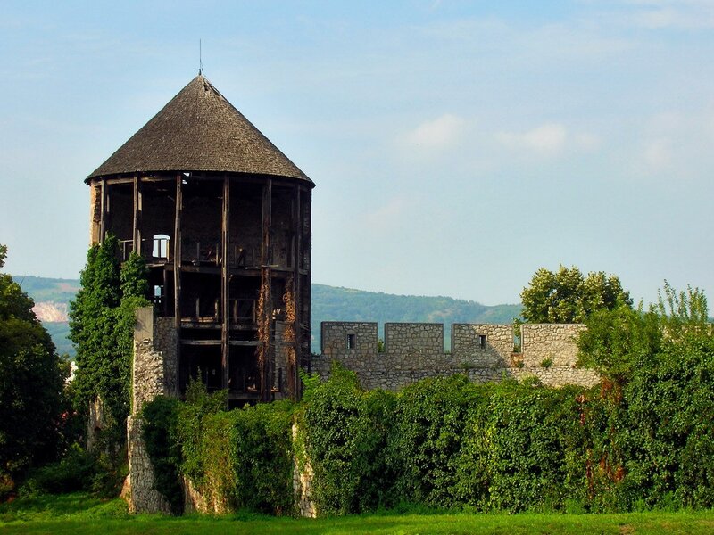 ancient stone tower and wall