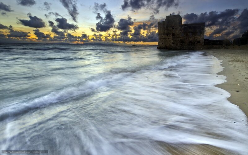 Ancient Stone Tower — Blue, Dramatic