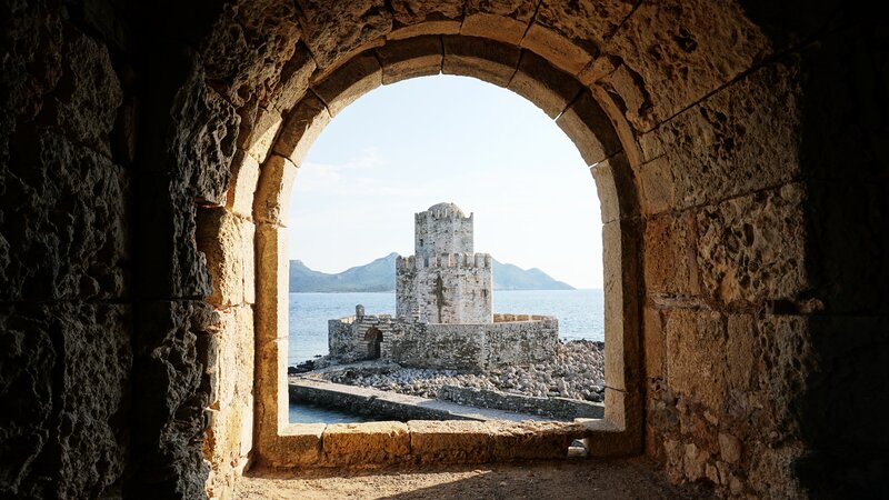 Ancient Stone Tower — Brown, Serene