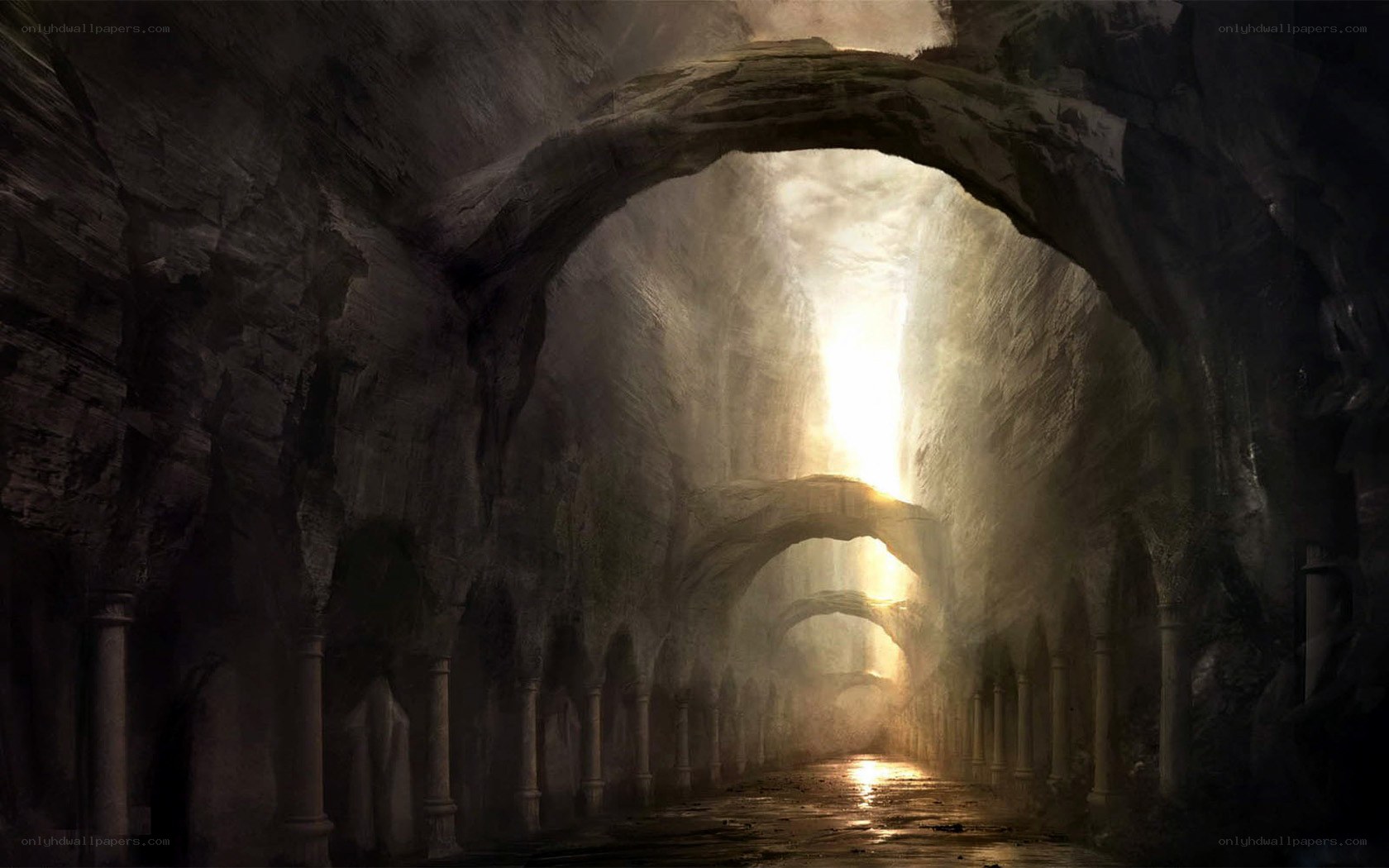 ancient stone tunnel