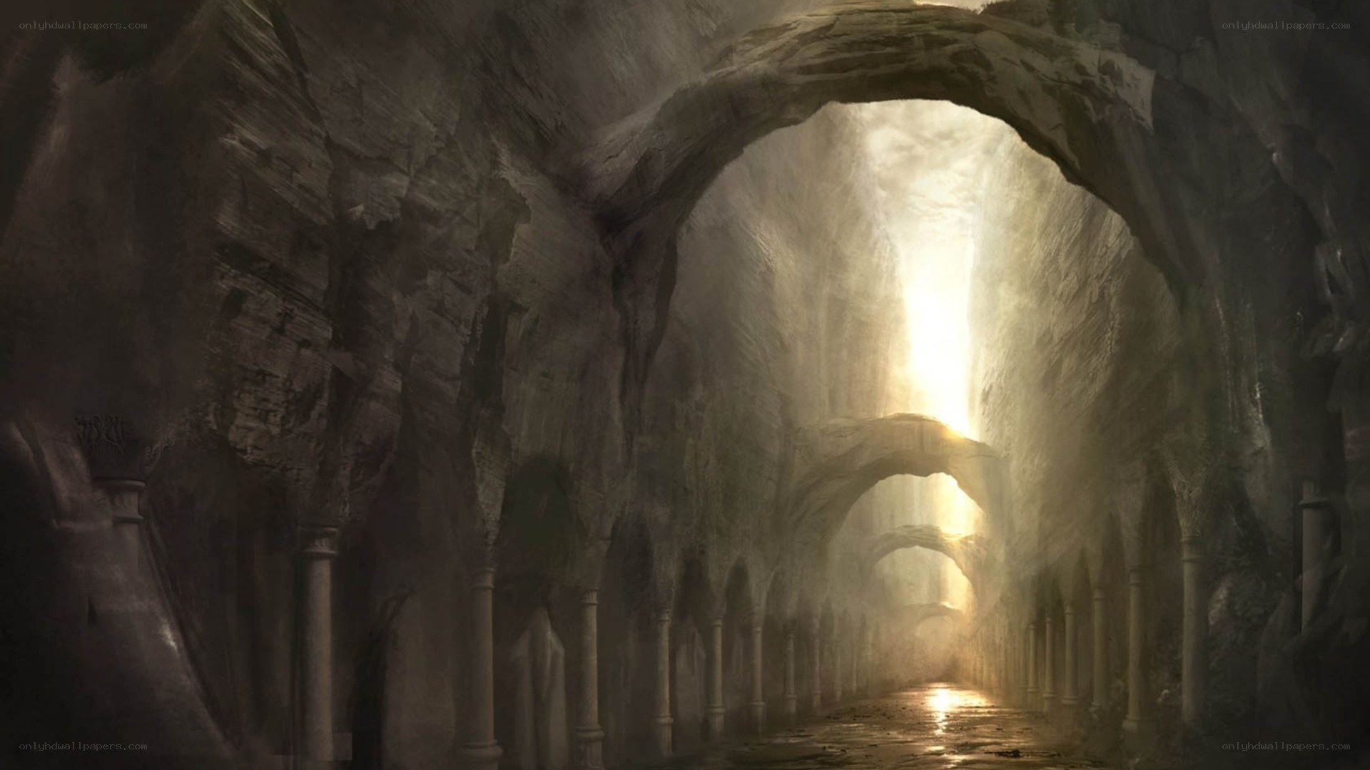 ancient stone tunnel