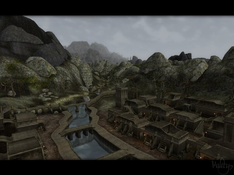 ancient stone village in mountains
