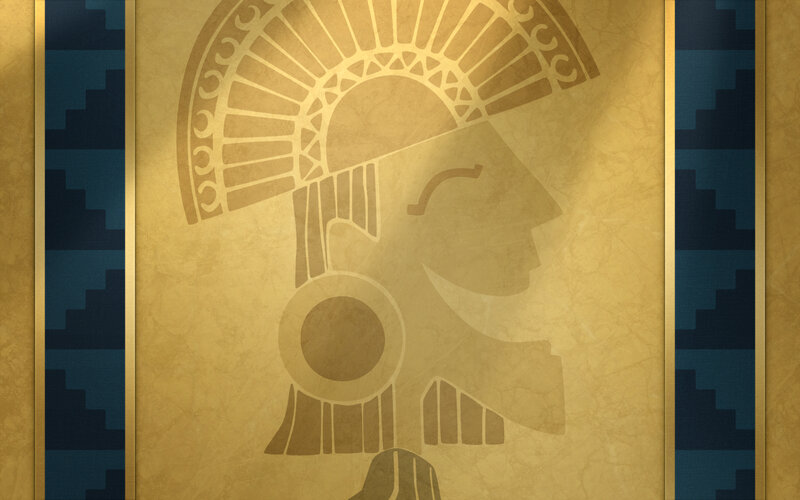 ancient stylized figure portrait