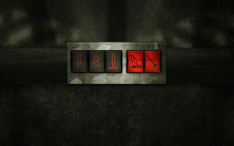 ancient symbols on digital display