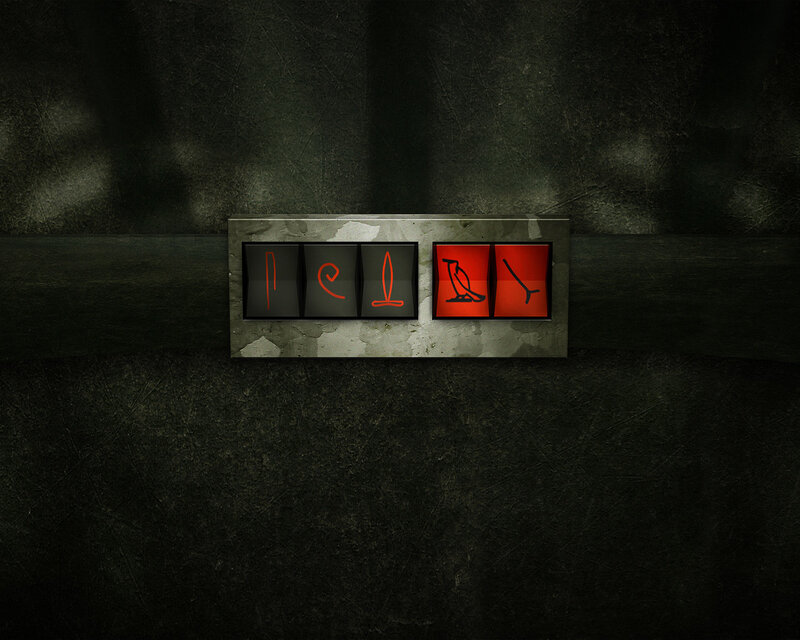 ancient symbols on digital display