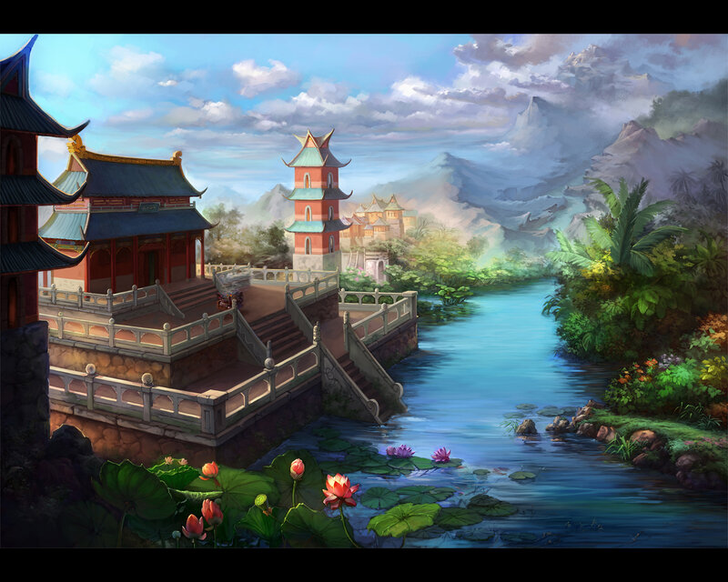 Ancient Temple by River
