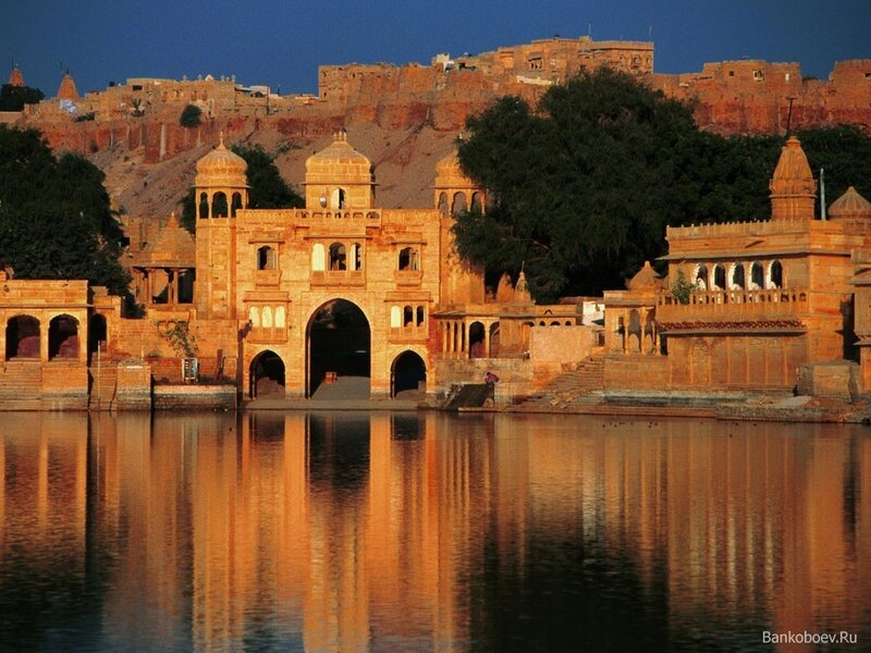 ancient temple by the lake