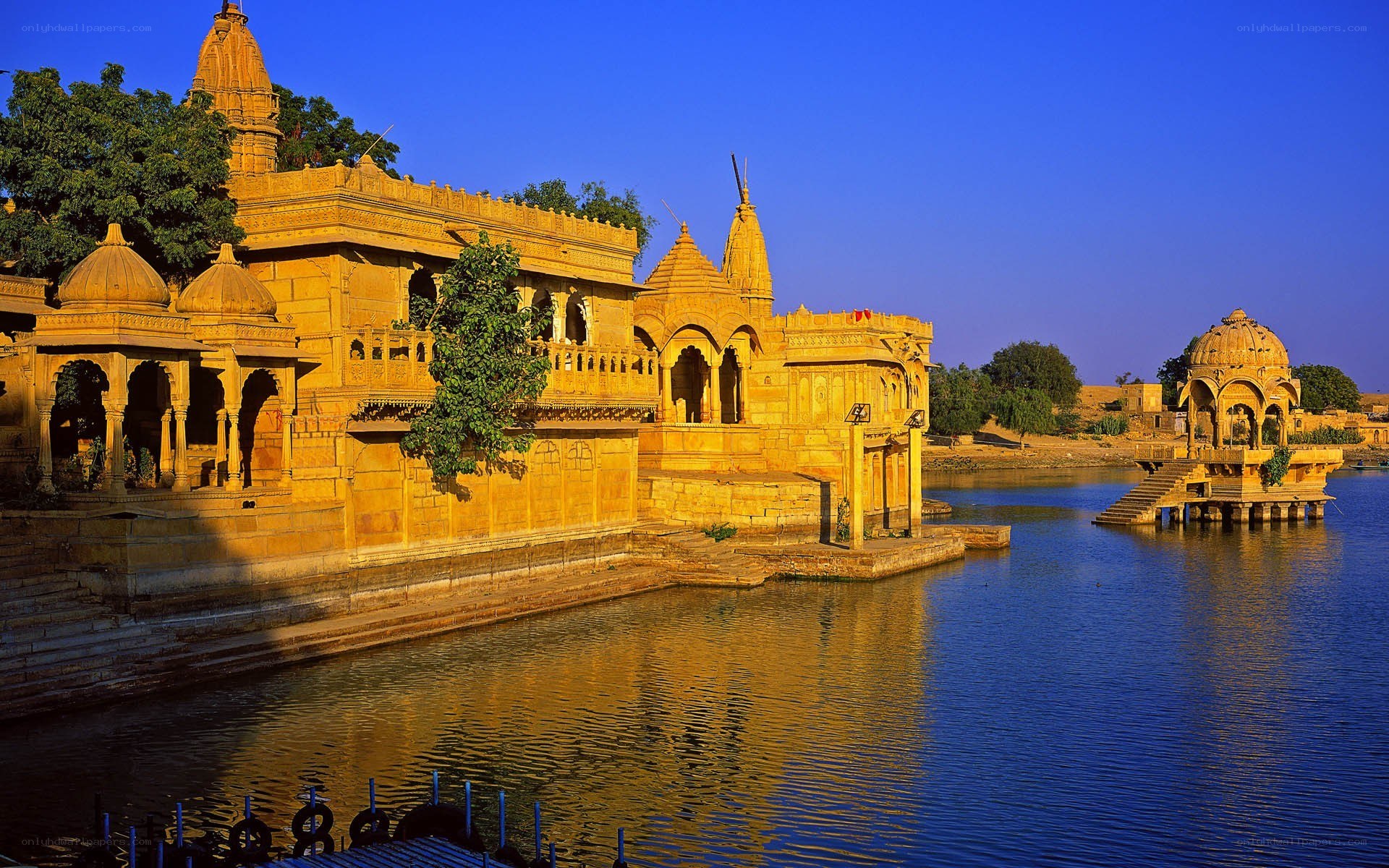 ancient temple by the lake