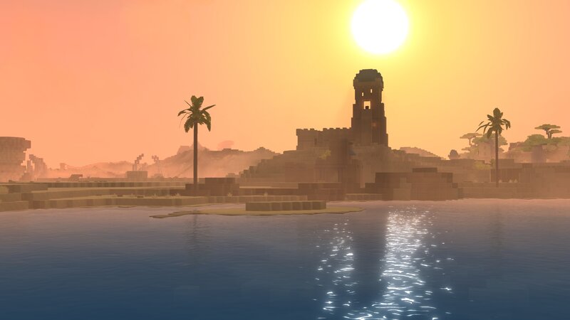 Ancient Temple by Water — Orange