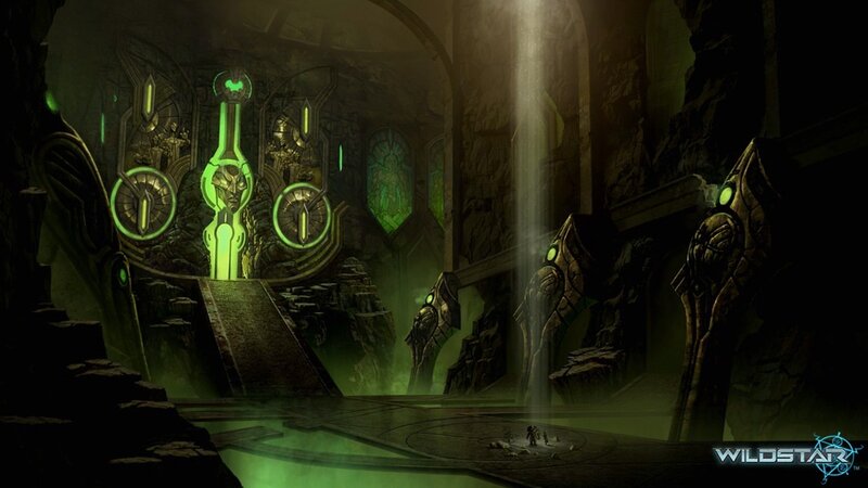 Ancient Temple Chamber — Green, Dramatic