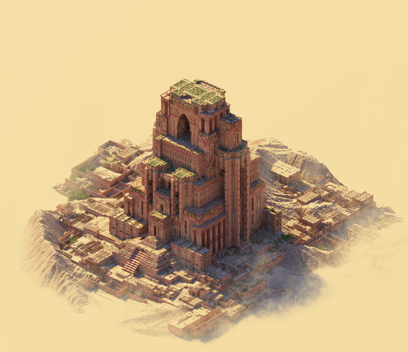 Ancient Temple Complex — Beige
