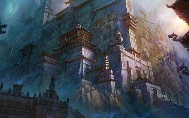 Ancient Temple Complex — Blue