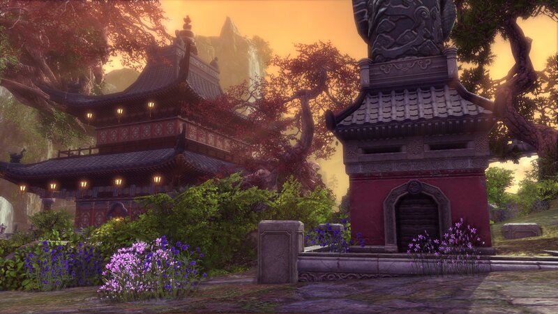 Ancient Temple Complex — Orange, Serene, Sunset