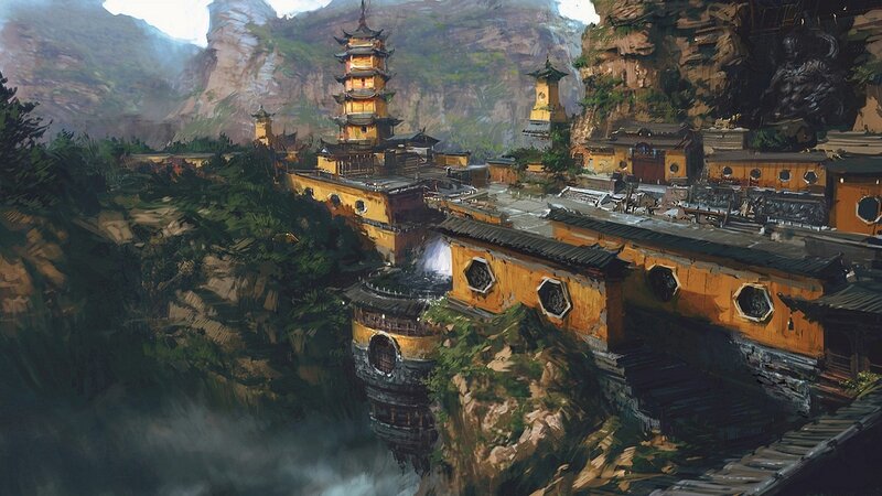 Ancient Temple Complex — Orange, Serene
