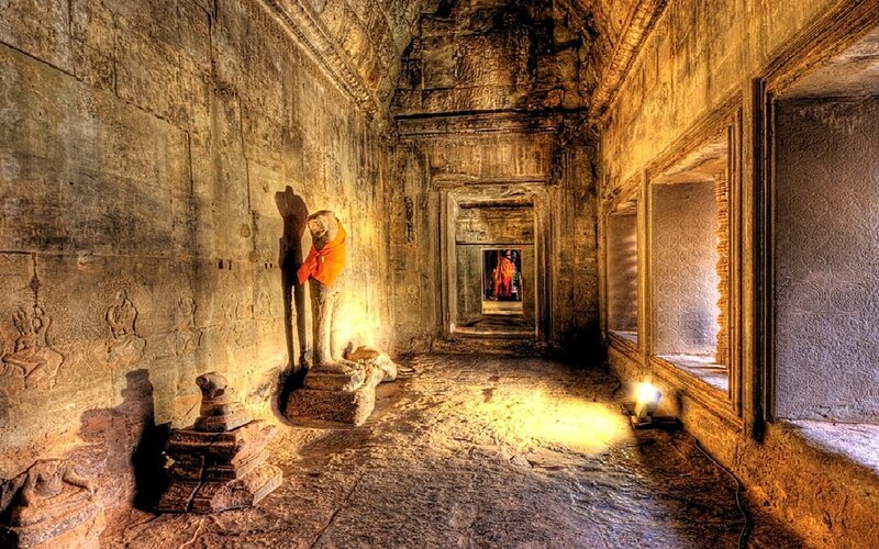 ancient temple corridor