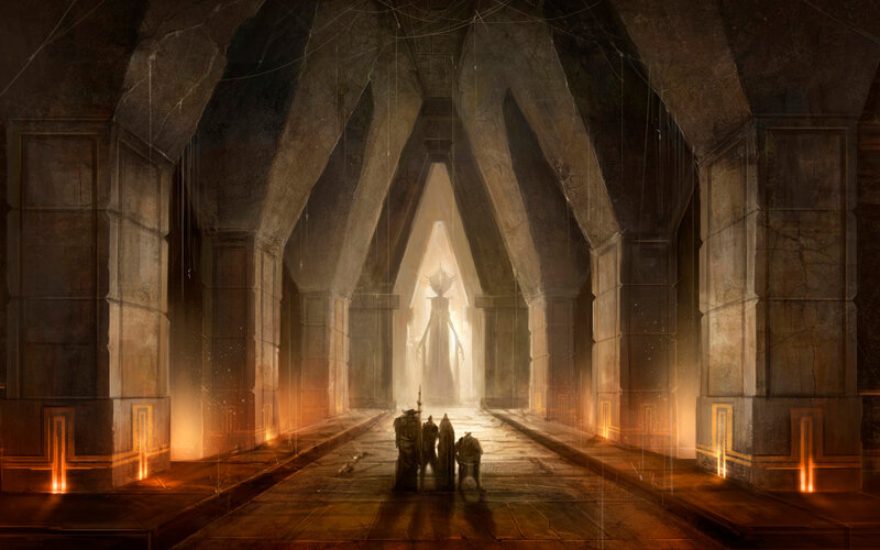 ancient temple corridor