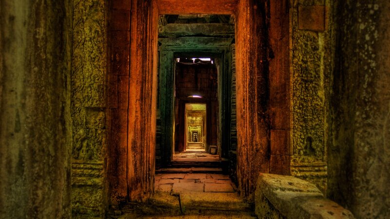 ancient temple corridor