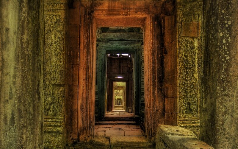ancient temple corridor