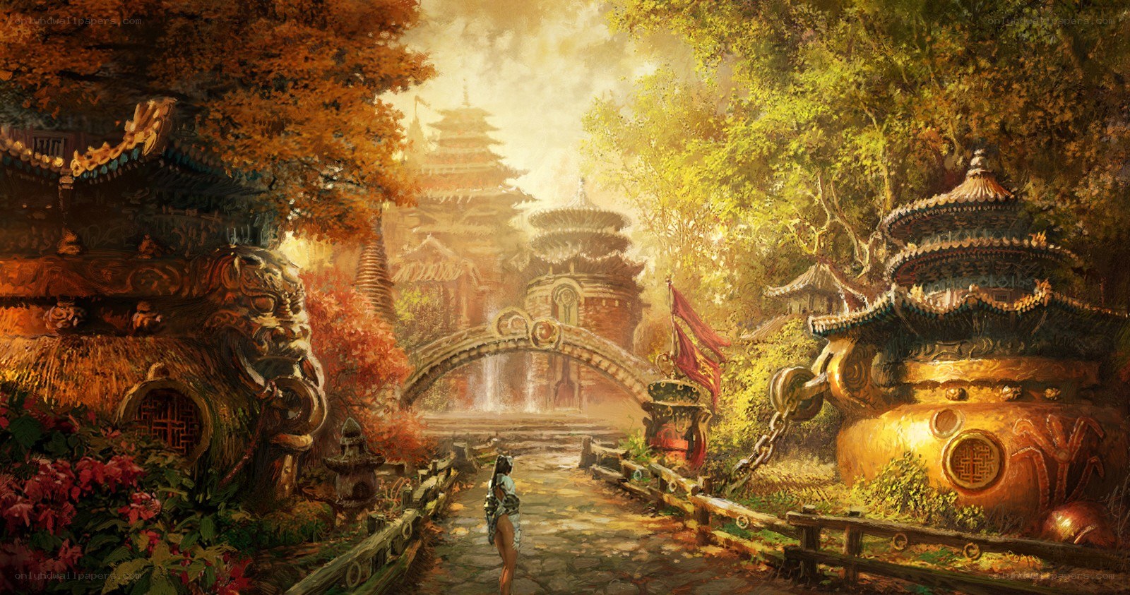 ancient temple garden path